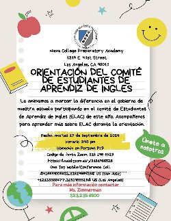 ELAC Orientation flyer spanish